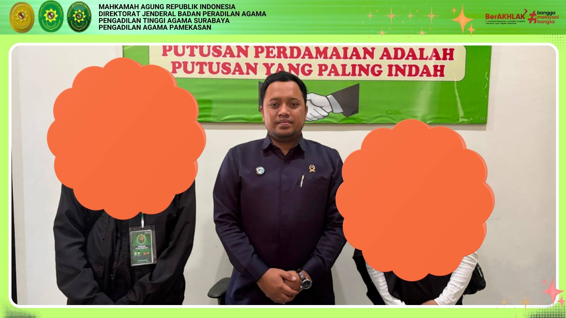 Hakim Mediator PA Pamekasan Berhasil Damaikan Pihak Berperkara Melalui Mediasi